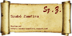 Szabó Zamfira névjegykártya